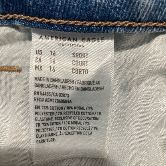 AMERICAN EAGLE Sz 16S Curvy Mom Jeans in Blue Breeze Distressed New With  Tags - Picture 14 of 16
